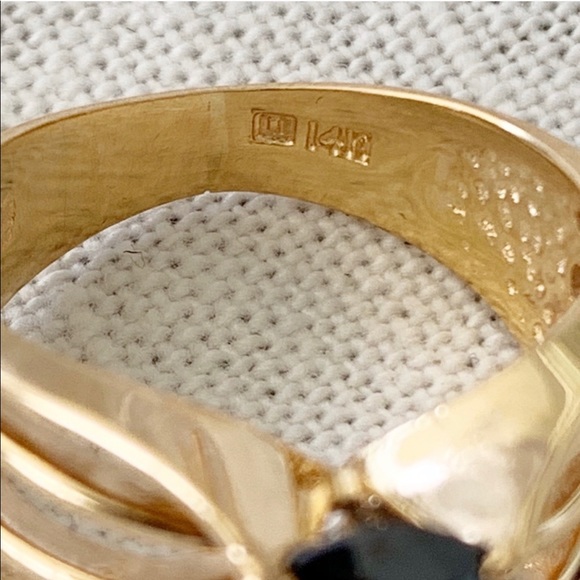 14k Gold 1.3ct Black Diamond Ring Size 6 - Picture 6 of 7